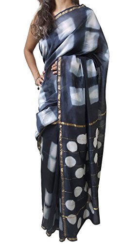 Mehrunnisa black maheshwari silk saree – image 3