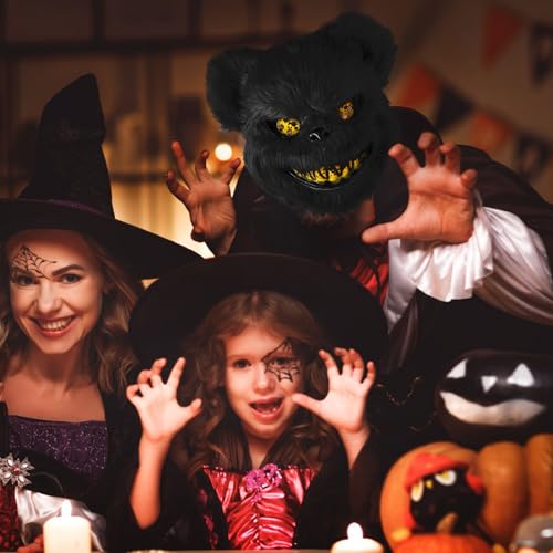 UNOLIGA Halloween Maske Horror Bärenmaske, Gruselige Halloween Maske für Erwachsene Kinder, Lustige Maske für Halloween Kostüm Karnevalsparty Cosplay Maskerade, Blutige Bären Maske