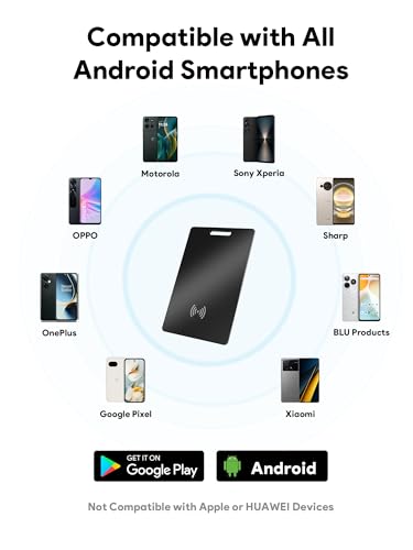 Wallet Tracker Card, Air Tracker Tags for Android - Work with Google‘s Find Hub App, Slim Bluetooth Tracker Smart Card Wallet Finder, IP68 Waterproof, Item Locator for Luggage Tags, Passports, Purse