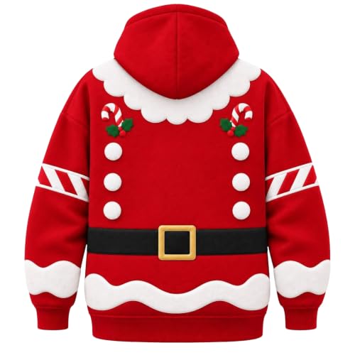 Christmas Pet Pouch Hoodie Women Men Y2K Fleece Sweat Shirt Kangaroo Pocket - image 6