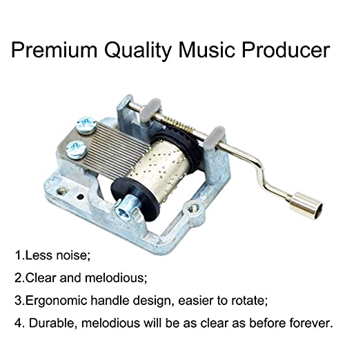 Image of Zesta Wooden Hand Cranked Collectable Engraved Music Box (Happy Birthday Colorful)