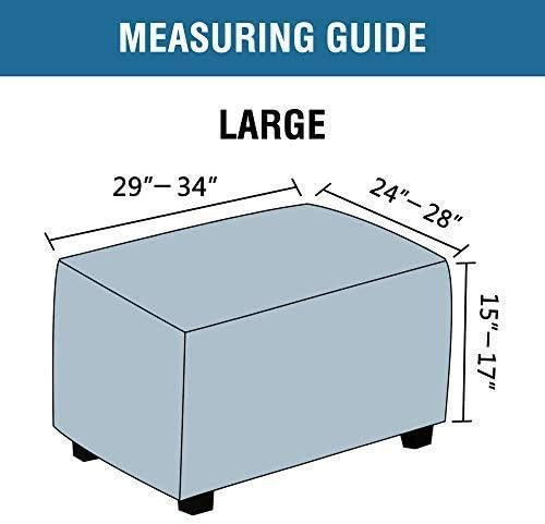 Miniatura 2 de Funda otomana rectangular, longitud de ajuste de 29 a 34 pulgadas, funda para reposapiés, fundas protectoras para reposapiés, fundas protectoras