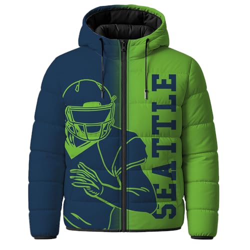 Mens Football American Personalized Puffer Coat Down Jacket Custom Name Number City Pride for Players Fans Gift S-5XL