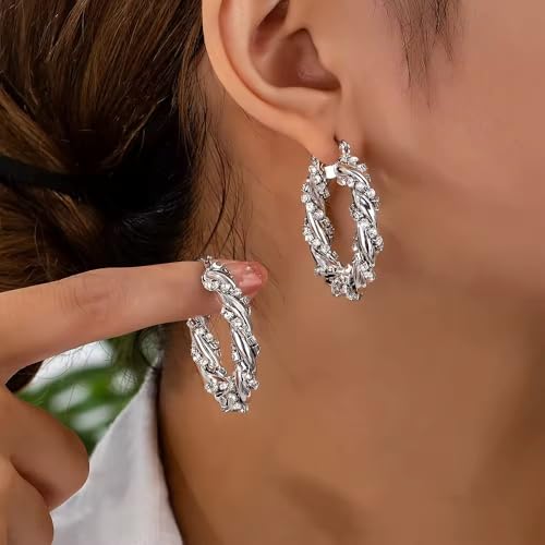 Nickel-free metal Hoop Earrings with Clear Zircon Stones – Nickel-Free, Elegant Ring-Shaped Design for Sensitive Ears – Minimalist Fashion Jewelry for Women3