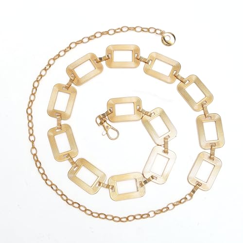 Chian Belt for Women Fashion Boho Metal Waist Body Chain Circle Link Belt2