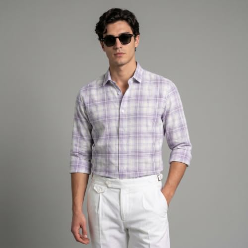 Image of Afflatus Men's Checked Casual Premium Cotton Blend Full Sleeve Regular Fit Check Shirt for Man | Stylish Checks Shirt for Casual Wear | Cotton Shirt for Men