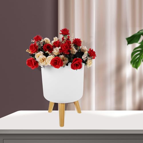 Jardinière stable blanc sol avec support en bois pour grand bonsaï - 5