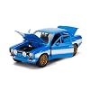 Jada Toys Fast & Furious Movie 1970 Brian's Ford Escort Blue with White Stripes, 1/24 Diecast Model Car