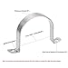 AKIHISA 5 Pcs 4-1/2 Inch Heavy Duty Pipe Strap,2 Hole U-Tube Strap Clamp,Stainless Steel-304 Rigid U-Bracket Pipe Strap,Wire Pipe Cable Clips Fastener (ID 114mm)