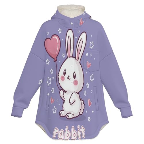 Sweat sweatshirt manches longues violet douceur lapin mignon - 4