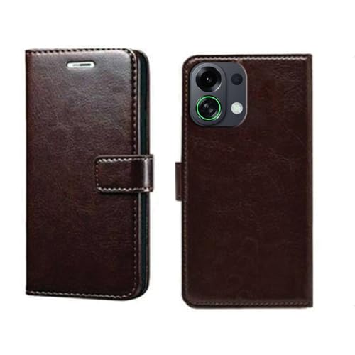 Image of amazon basics Oppo K13 Turbo 5G Flip Cover | Card Pockets Wallet & Stand | Flip Cover for Oppo K13 Turbo 5G (Coffee)