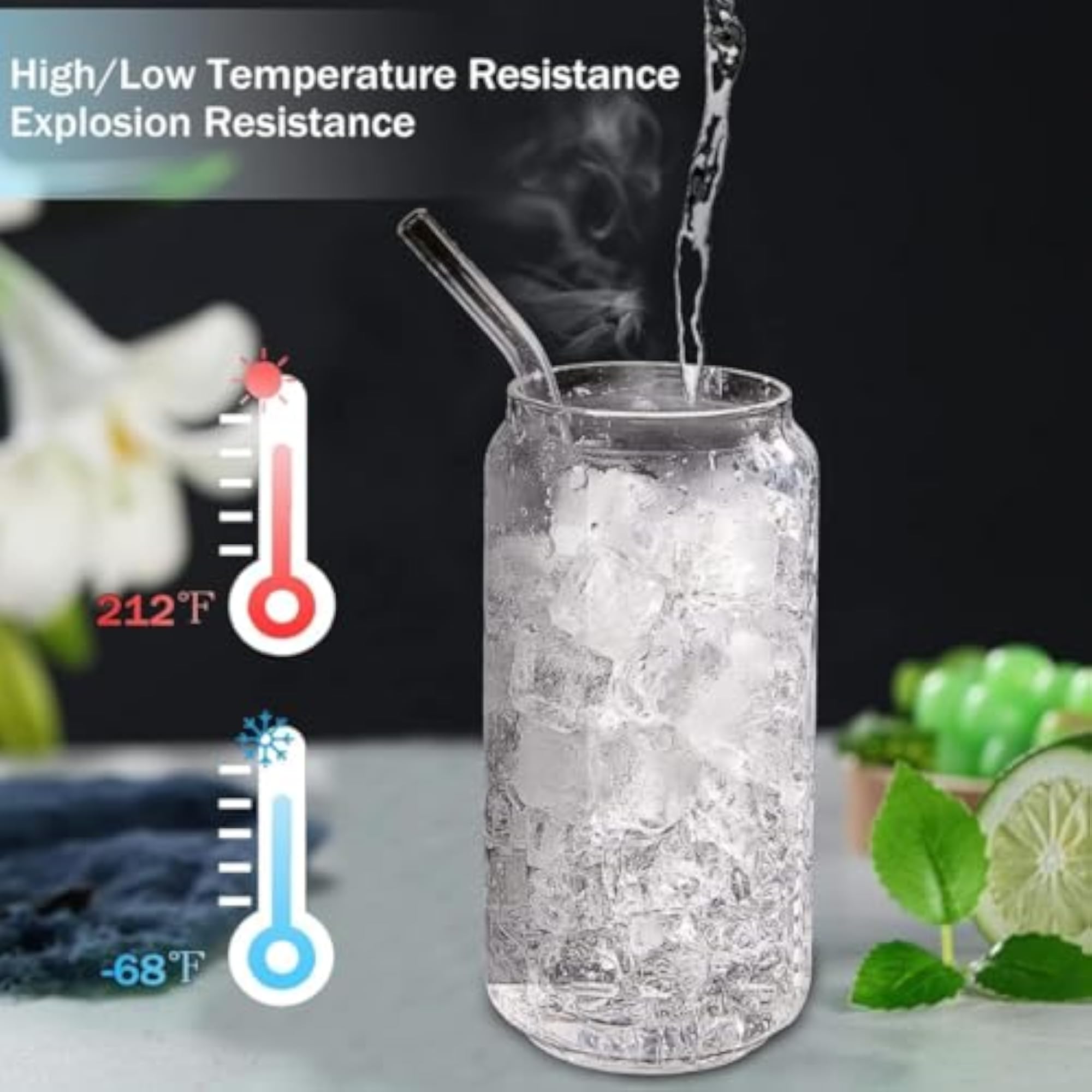 Can Shaped Drinking Glasses with Straws
