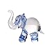 Hand Blown Art Glass, Blue Elephant Miniature Animals Collection, Dollhouse Miniatures.