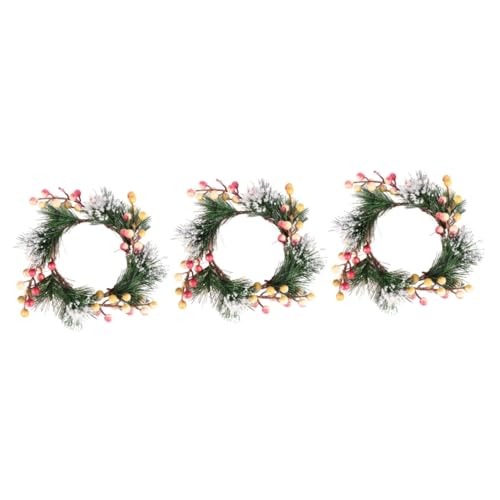 VGVSBG 3 pièces cintres pour décorer Fausses Bougies Bougies de Noël Bougies d'extérieur Guirlande de Pommes de pin Couronne de fenêtre Couronne pré-éclairée Vacances Porte de Mariage an