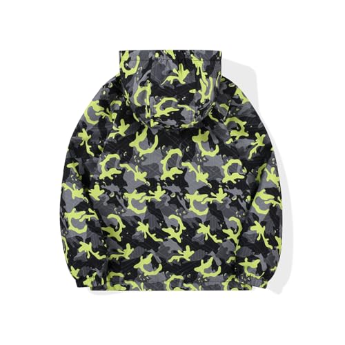 Image of SNOW DREAMS Boys Waterproof Rain Jacket Windbreaker Lightweight Coat Kids Raincoat Outerwear