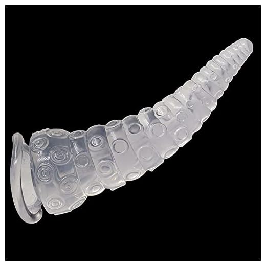 Enorme hilo de anillo de protuberancia transparente y negro de juguete relajante de masaje con base de ventosa, disponible en tres tamaños,Clear,M