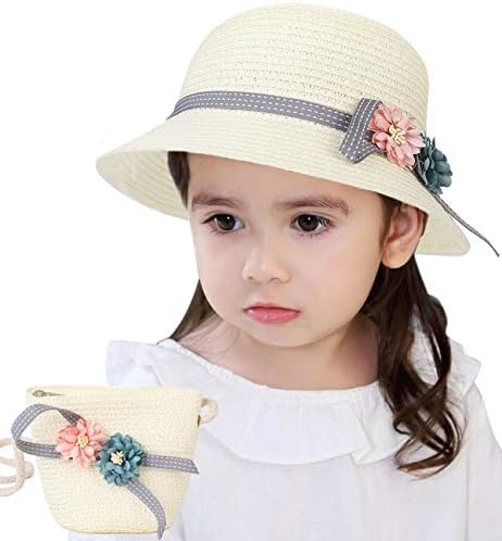 Sumolux Straw Hats Girls Kids Sun Hats Summer Beach Hats Straw Woven Pocket Suit Outdoor Activities