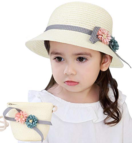 Sumolux Straw Hats Girls Kids Sun Hats Summer Beach Hats Straw Woven Pocket Suit Outdoor Activities #TOP15