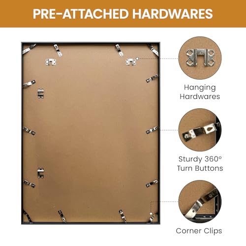 Image of 19x25 Aluminum Metal Picture Frame,Tempered Glass Black Large 19 x 25 Poster Frame for Puzzles Photos or Artwork for Wall Gallery Mount Horizontal or Vertical Decor Home,Office,Hotel