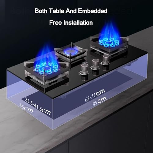 Estufa a gas tres quemadores 850x460 mm de piso miniatura 6