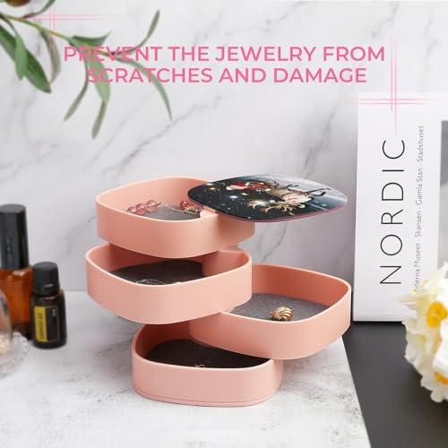 Boîte à bijoux rotative à 360° : ne perdez plus vos boucles d'oreilles