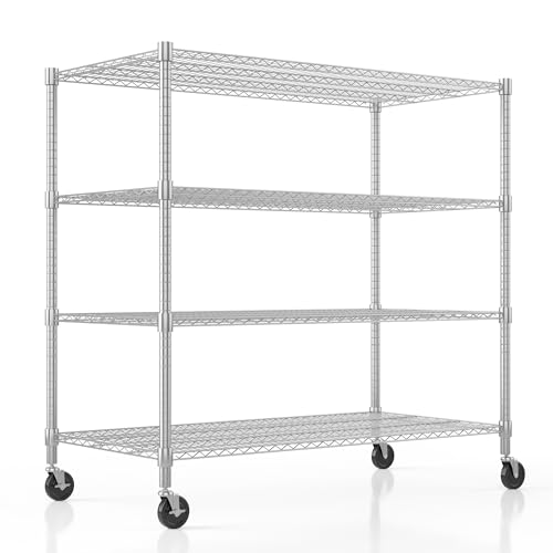 Homdox Heavy Duty Metal Shelves for Storage, 4 Tier Storage Racks and Shelving, Commercial...
