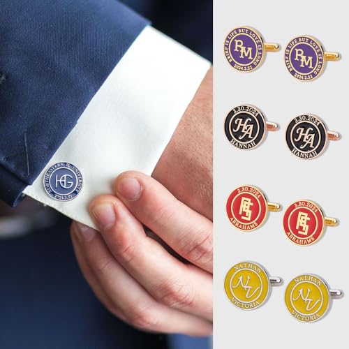Mancuernillas personalizadas para hombre con caja esmalte colorido miniatura 2