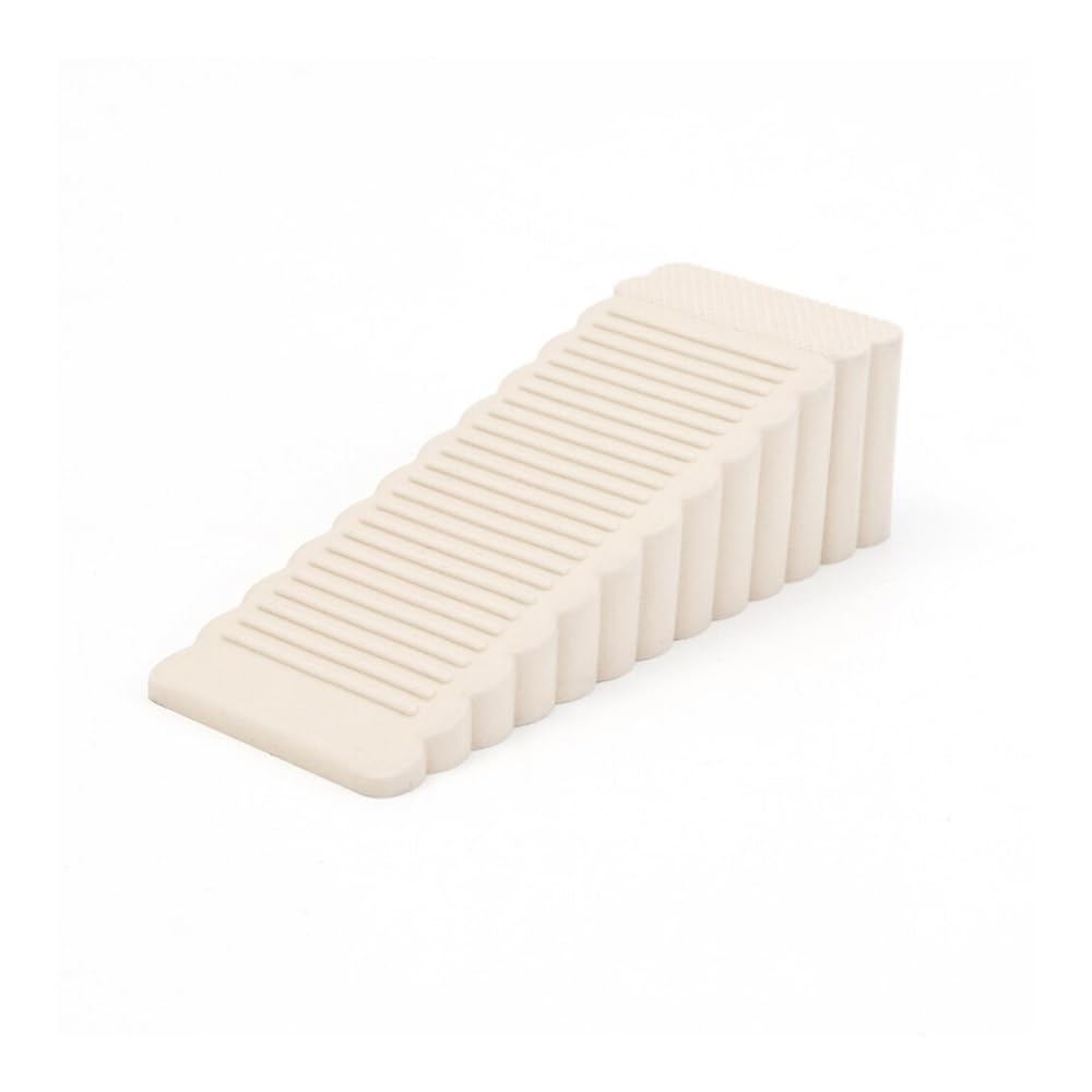 Aimanqi Beige Silicone Door Stopper Reusable Shock Absorbent Block Wedge Door Handle Stopper Home Office Door Anti-Collision Stopper(Beige)