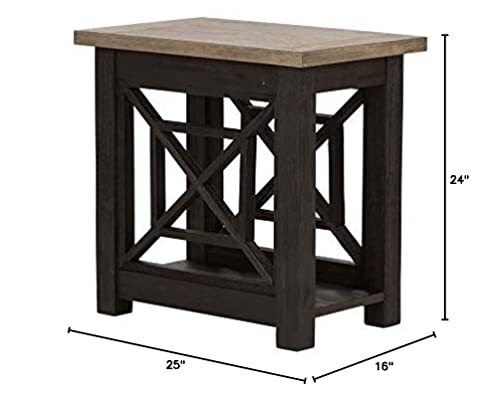 Liberty Furniture Industries Heatherbrook Occasional Chair Side Table, W16 X D25 X H24, Black #TOP2