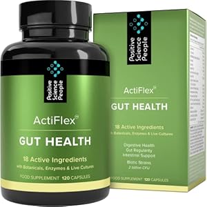 ActiFlex Gut Health | Probiotische & Prebiotische Bioculturen | 2 miljard CFU | 18 Actieve Enzymen, Kruiden & Botanicals…