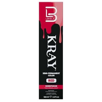 L3 - Level 3 Kray Semi Permanent Hair Color - Semi Permanent Hair Dye with Aloe Vera - Red
