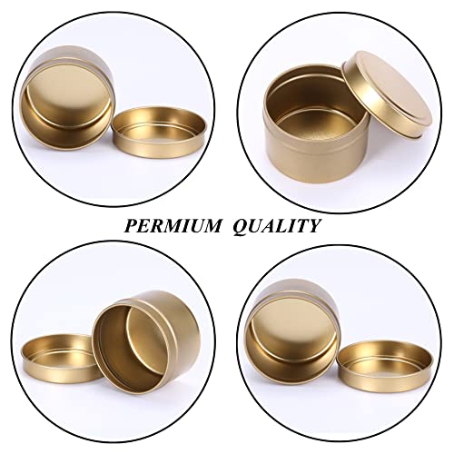 Warmforhom 24-Pack Candle Tin Cans With Lids, 12 Pcs 4 Oz And 2 Tins, Seamless Jars For Candles Making, Round Metal Containers Home Storage, Arts & Crafts, Gifts (Gold), Mj004 #TOP1