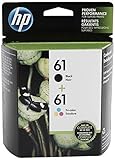 HP 61 Black/Tri-Color Original Ink Cartridges, Combo Pack (CR259FN)