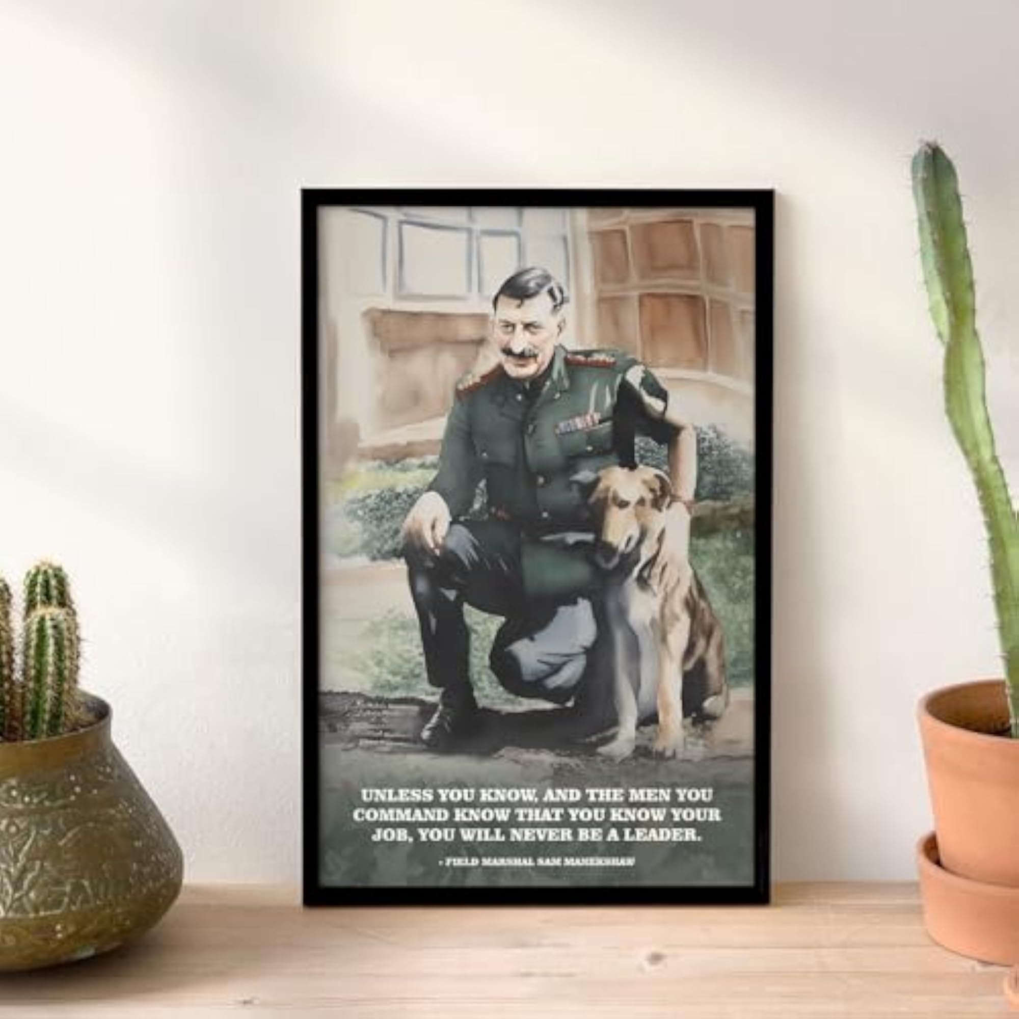 Modern Wall Art of Sam Manekshaw & Pet Dog