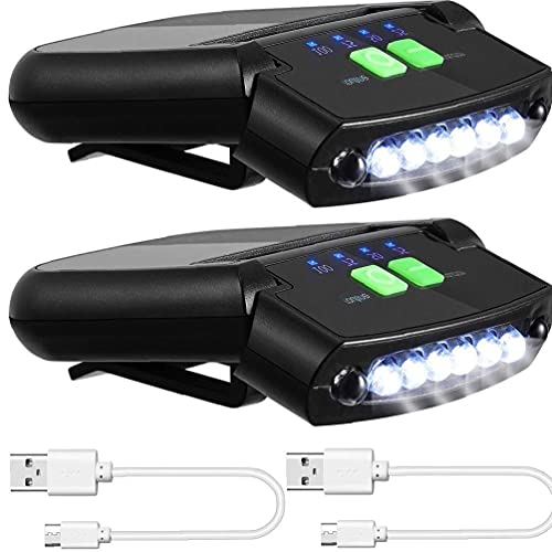 Liadance Hut Licht, Led-Scheinwerfer Clip Auf Cap Lichter USB Aufladbare Kopf Führte Nacht Super Helle Inspektion Lampe Für Angeln Camping-Reisen Schwarz-2st Cover