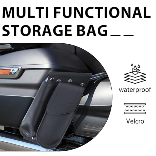 Alforjas protectoras para motocicleta de cuero sintético negro con portabotellas, izquierda y derecha, para Harley Touring (Road King, Electra Glide, Road Glide, Street Glide, Ultra Classic, Ultra Limited) 1993-2023 miniatura 3