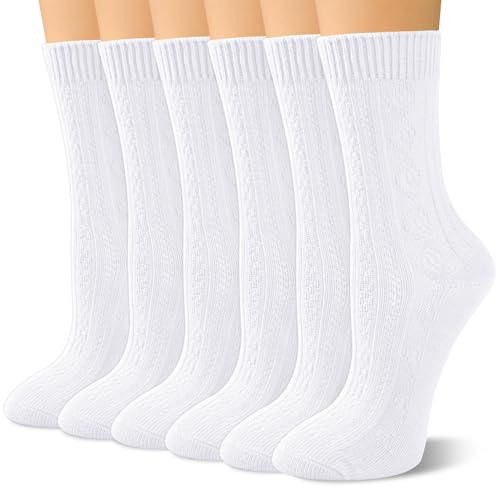 Image of Justay Crew Socks for Women - Soft Knit Boot Calf Comfortable Cute Dress Cotton Socks Gifts