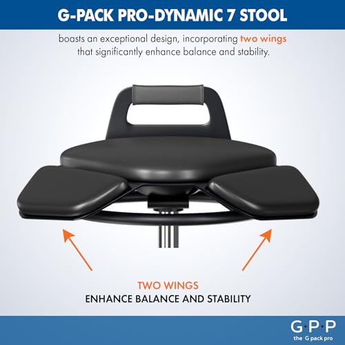 Image of Standing Desk Stool - Ergonomic 360 Swivel Chair with Adjustable Height (19.6-29.8 in) for Comfortable Sitting or Leaning