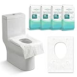 Toilettenauflage Einweg, Einweg Toilettensitzbezug, wc Auflage für Unterwegs, 40 Stück Toilettenauflage Für Unterwegs, Toiletten Abdeckung für Unterwegs, Weiß