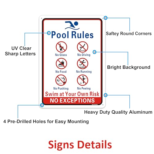 Plaque de signalisation piscine en aluminium de qualité durable - 4