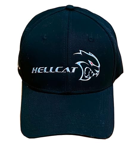 Dodge Srt Hellcat Liquid Metal Logo Hat - Charger/Challenger Cap Black, Black, One Size