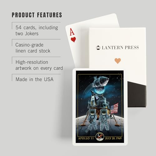 Lantern Press Apollo 11, Naipes Póker 52 cartas miniatura 3