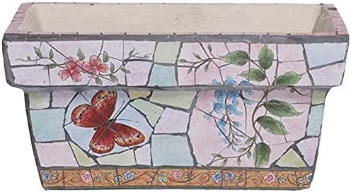 Pot de fleurs en céramique rectangulaire YRYRYW pour plante d'extérieur