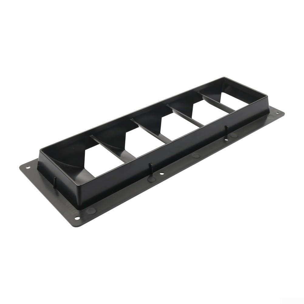 Lüftungsgitter 5-Schlitze Schwarz/Weiß für Wohnmobil Boot ABS Belüftungsabdeckung mit Insektenschutz Außenbereich Montage(White 2pcs)