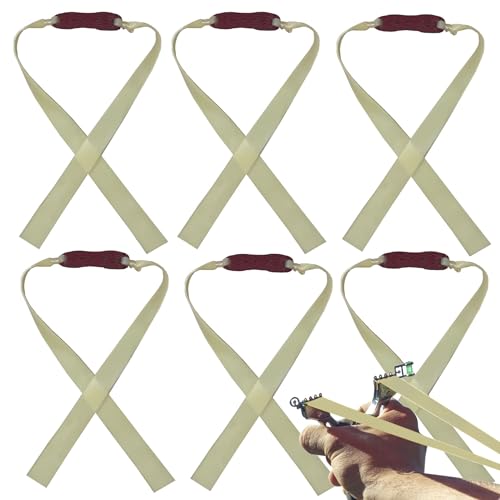 NAYAINOVA Pack 6 Gomas Elasticas para Tirachinas Profesional de Caza y Tiro - Resortera - Goma Elastica Plana 1,2 mm Potente - Tirachinas – Slingshot