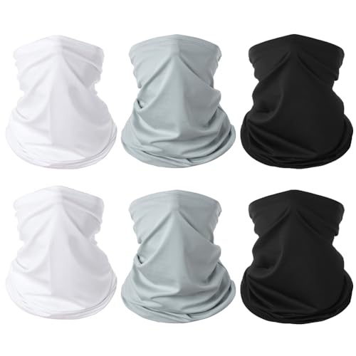 Image of 6 Pieces Summer Face Cover Scarf Mens Neck Gaiter For Men Women UV Protection Face Breathable Sun Protection Cycling Running