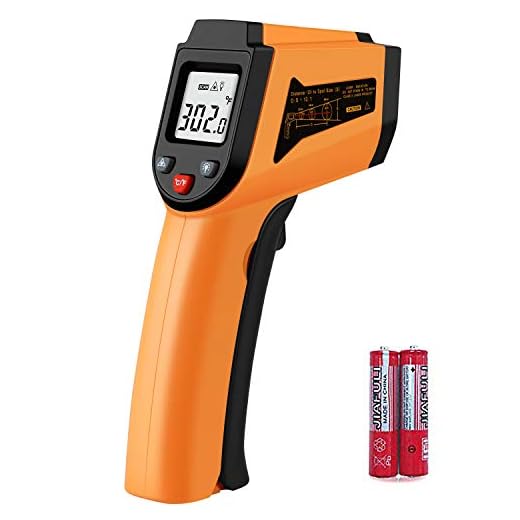 Laser Infrared Thermometer Non-Contact Digital Temperature Gun，-50°C to 400°C(-58°F to 752°F) IR Thermometer for Industrial,Kitchen Cooking,Ovens (Orange)