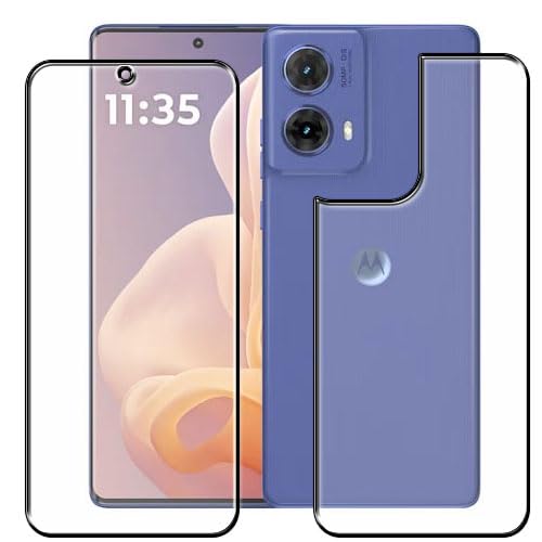 TOMBIK Domchi Edge to Edge Front & Back Tempered Glass Screen Protector Compatible For Moto G85 Full Screen Coverage With Easy Installation Kit For Cellphone…
