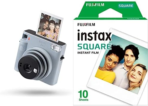 Instax SQUARE SQ1 instant film Camera, Automatic exposure and Built-in selfie lens, Glacier Blue & SQ1 Camera Case - Glacier Blue