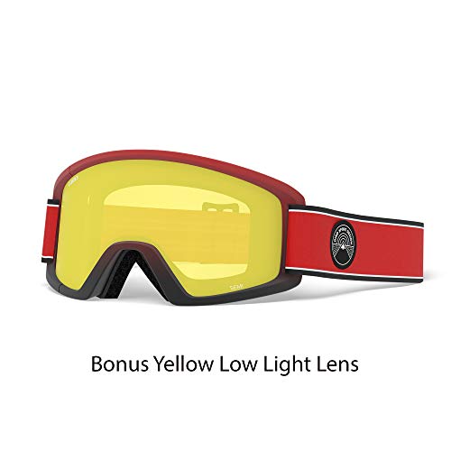 Giro Semi Ski Goggles - Snowboard Goggles For Men, Women & Youth - Red Element Strap With Amber Scarlet/Yellow Lenses #TOP5